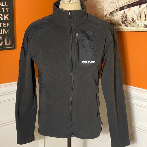 Spyder Outback Fleece Full Zip Jacket Women's US 6 Black - Picture 1 of 5